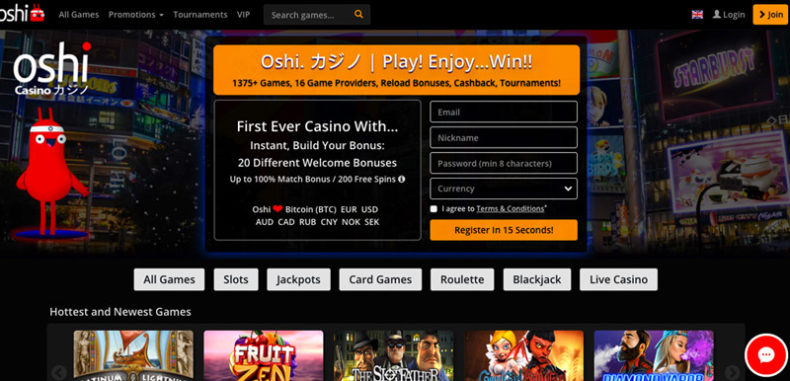 Oshi Casino Banner