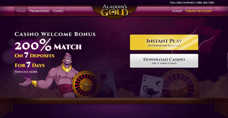 Aladdin's Gold Casino Screenshot