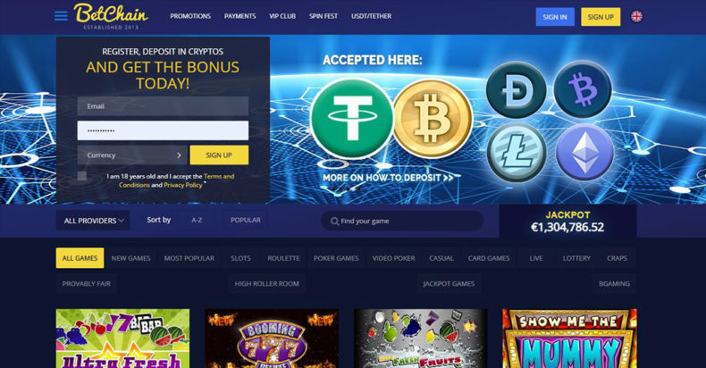 Betchain Casino Screenshot