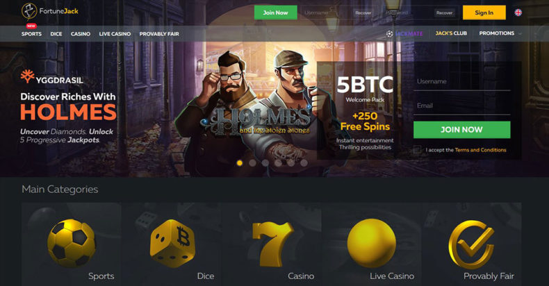 Fortunejack Casino Screenshot