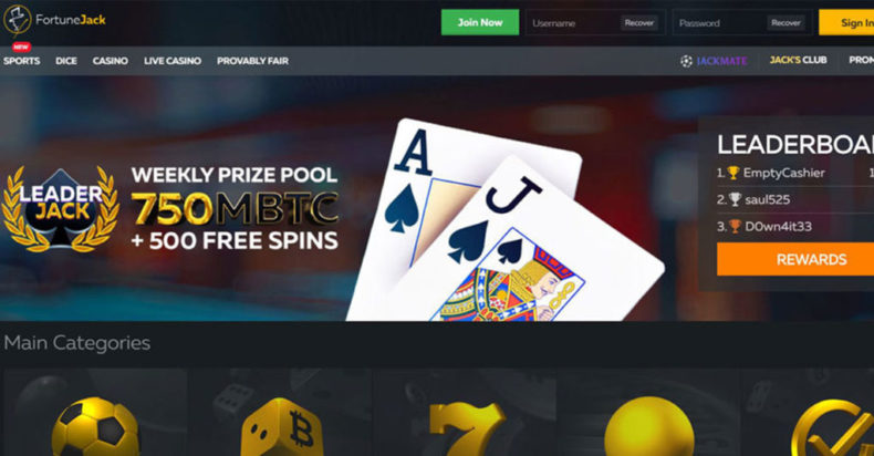 Fortunejack Casino Screenshot