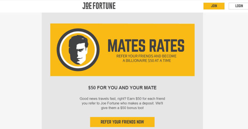 Joe Fortune Casino Screenshot