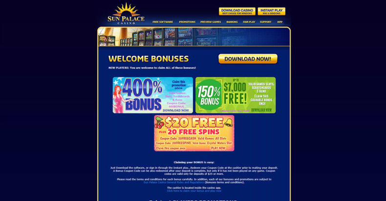 Sun Palace Casino Screenshot